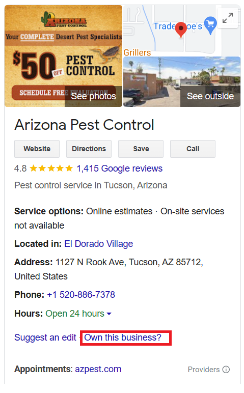 Google Business Profile — walkthrough screenshot