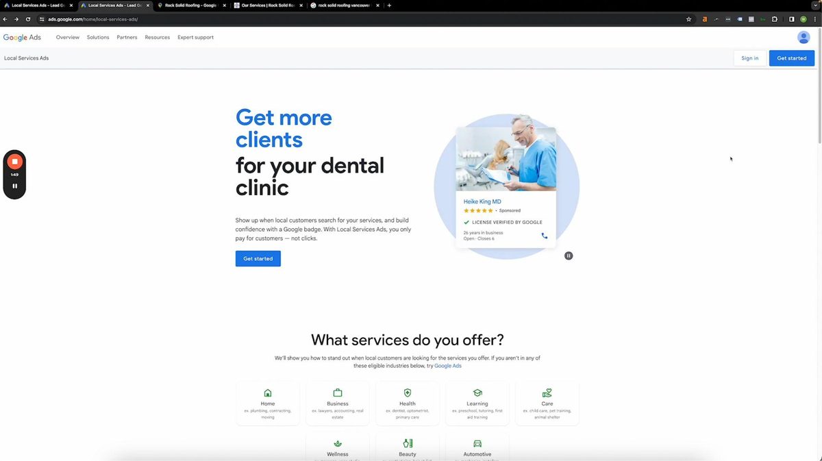 Local Service Ads — walkthrough screenshot