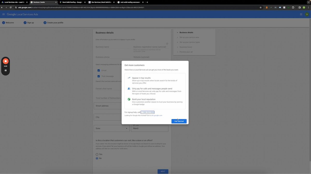Local Service Ads — walkthrough screenshot