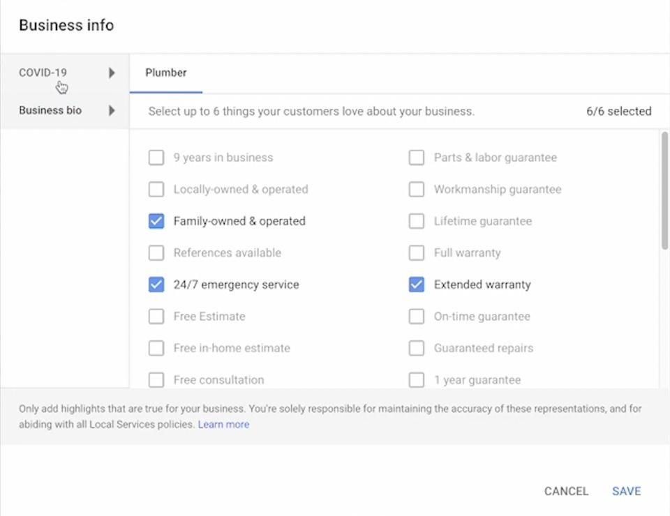 Local Service Ads — walkthrough screenshot