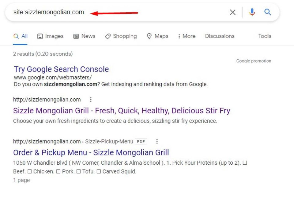 Google Search Console — walkthrough screenshot