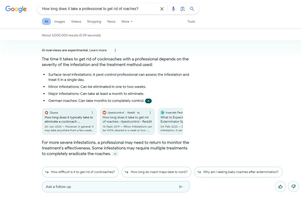Search Generative Experience — walkthrough screenshot