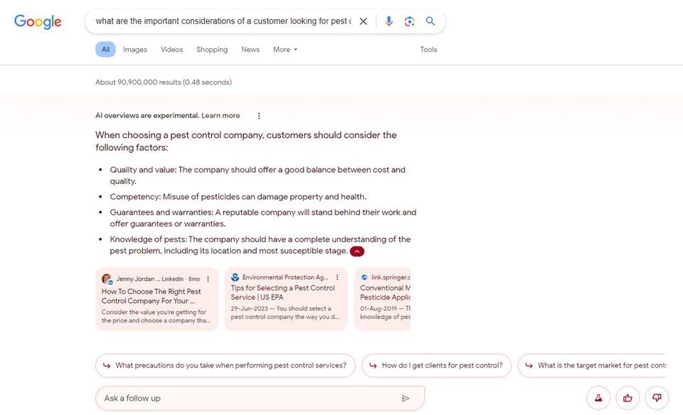 Search Generative Experience — walkthrough screenshot