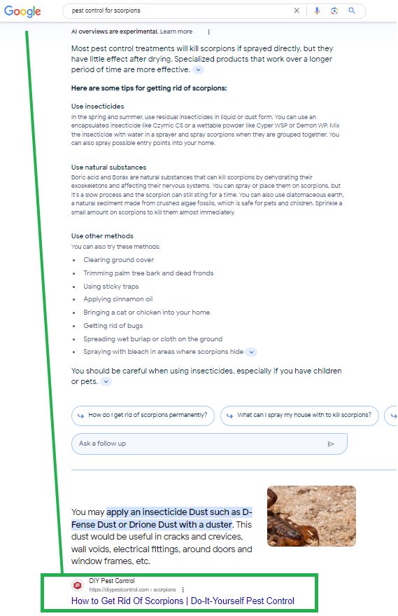 Search Generative Experience — walkthrough screenshot